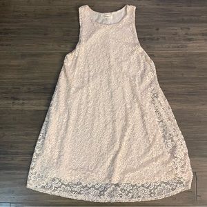 Ginger G Light Pink Mini Flowing Eyelet Dress Size Large Sleeveless